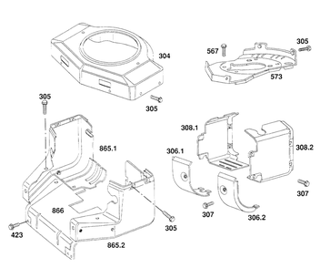 Blower Hsg, Shielding Diagram and Parts List for 404707-1209-XX  Briggs and Stratton Engine
